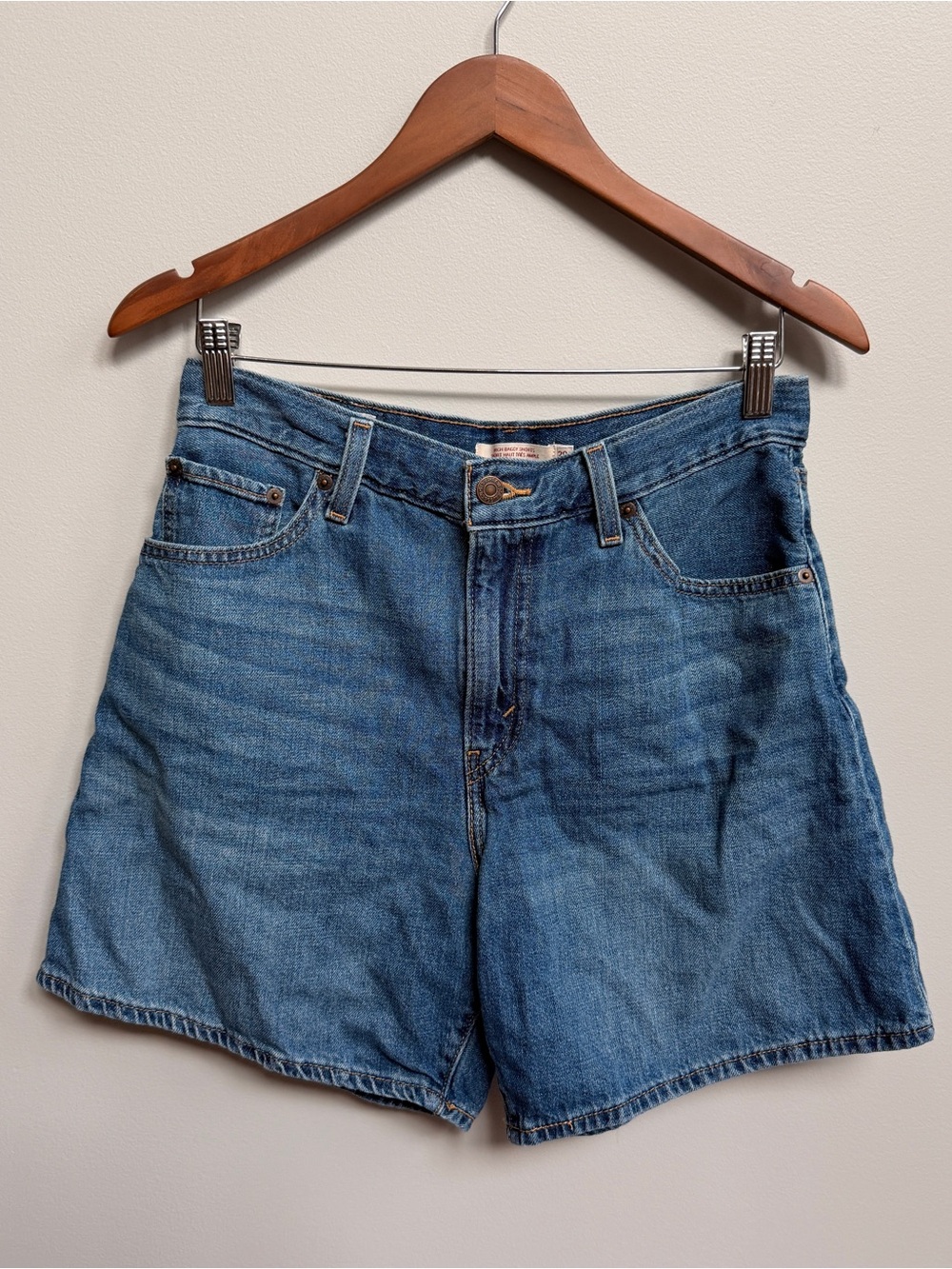 Classic High-Waist Denim Shorts - Blue